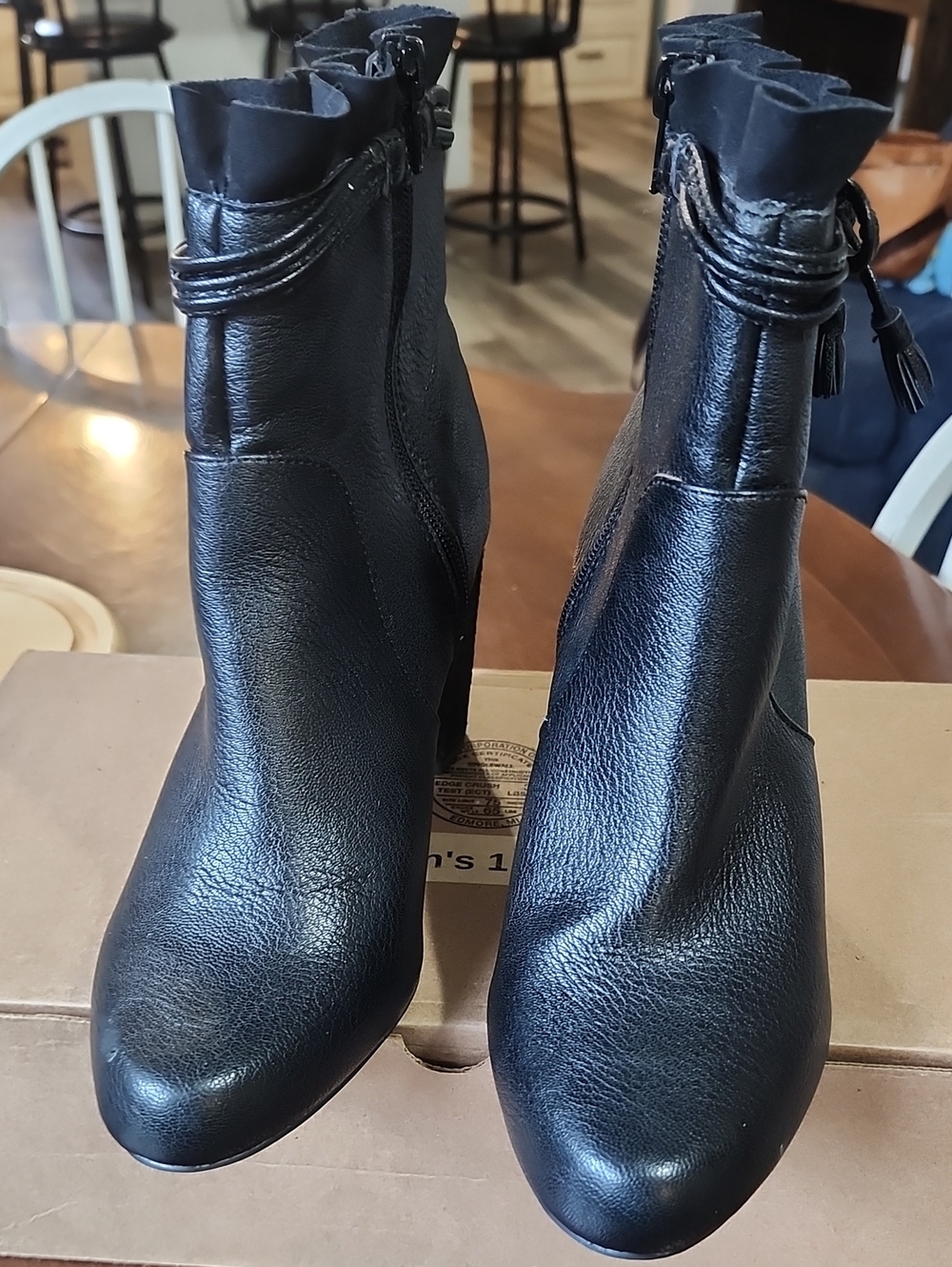 Covington Black Wrap-Detail Ankle Booties